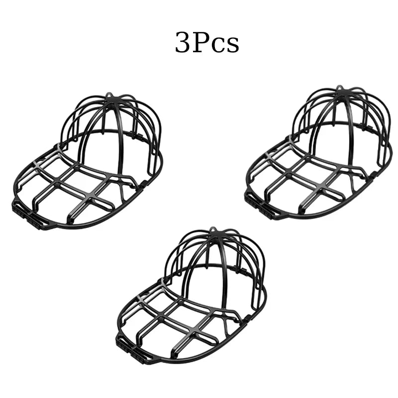 Hat washer, household products, laundry accessories, anti deformation hat protection frame, sturdy frame - 3Pcs-Black