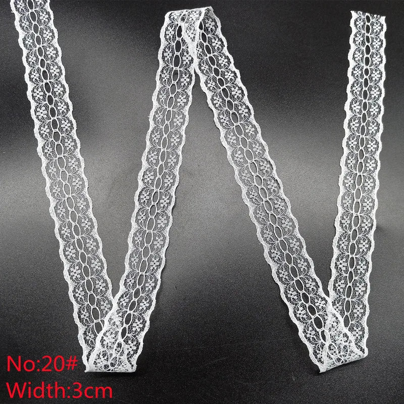 10 Yards 38 Kinds of White Lace Ribbon African Lace Fabric DIY Webbing Decoration Gifts Packing Sewing Clothes Material Craft