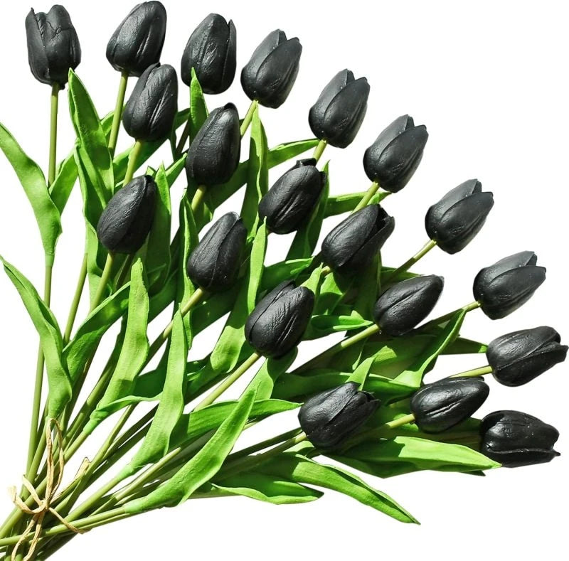 10Pcs Artificial Flower Realistic Touch Tulip Scrapbooking Vase Home Decor Wedding Garden Arch Garland Mother's Day Bouquet d