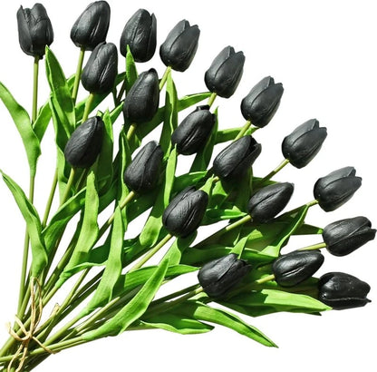 10Pcs Artificial Flower Realistic Touch Tulip Scrapbooking Vase Home Decor Wedding Garden Arch Garland Mother's Day Bouquet d