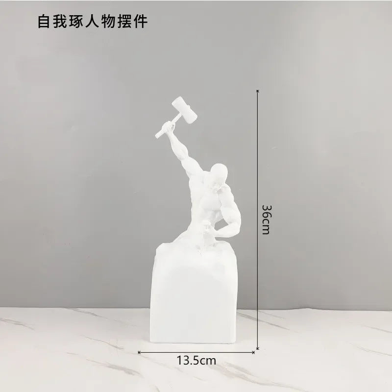 Modern Art Figure Sculptures, Home Decor, Living Room, Carving, Inspiring Soft Decoration, Self Sculpting Figure Sculptures -