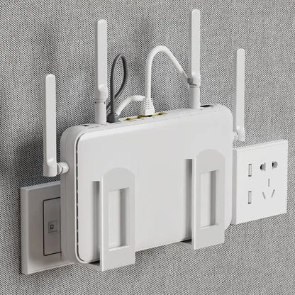 2pcs Home Router Storage Box Wall Artifact Set-top Box Wall-mounted Fixture Support Bracket Wifi Placement Rack For Living Ro