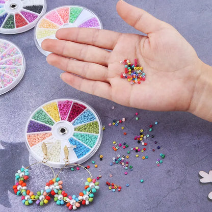 2000pcs/Lot 12Grids Glass Seed Beads Set Charms Jewelry Beads For Bracelet Necklace Earrings Handmade Craft DIY Jewelry Makin
