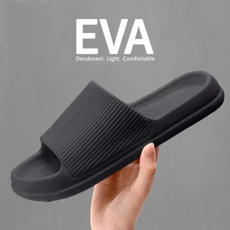 Soft Sole Massage Shower Shoes for Women Men Couples Waterproof Non-slip Home Leisure Fashion Bathroom Slippers - Black / 42-