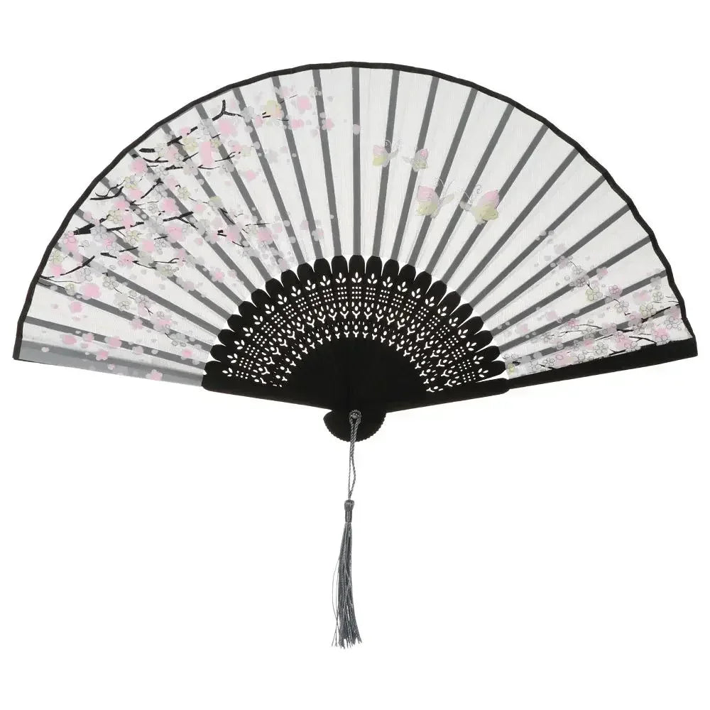 Retro Flower Pattern Home Decoration Elegent Bamboo Folding Fan Chinese Style Painting Handheld Fan Dance Performance Props -