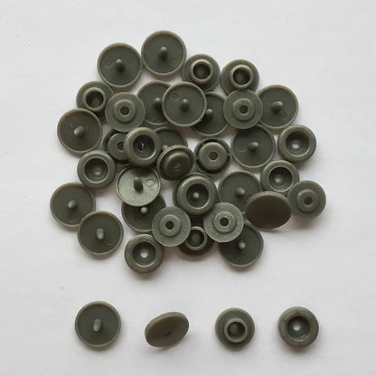 50 Sets Round Snaps Buttons For Bib T5 Plastic Press Button Fastener Snap For Clothes Accessories DIY Crafts 24Colors - grey