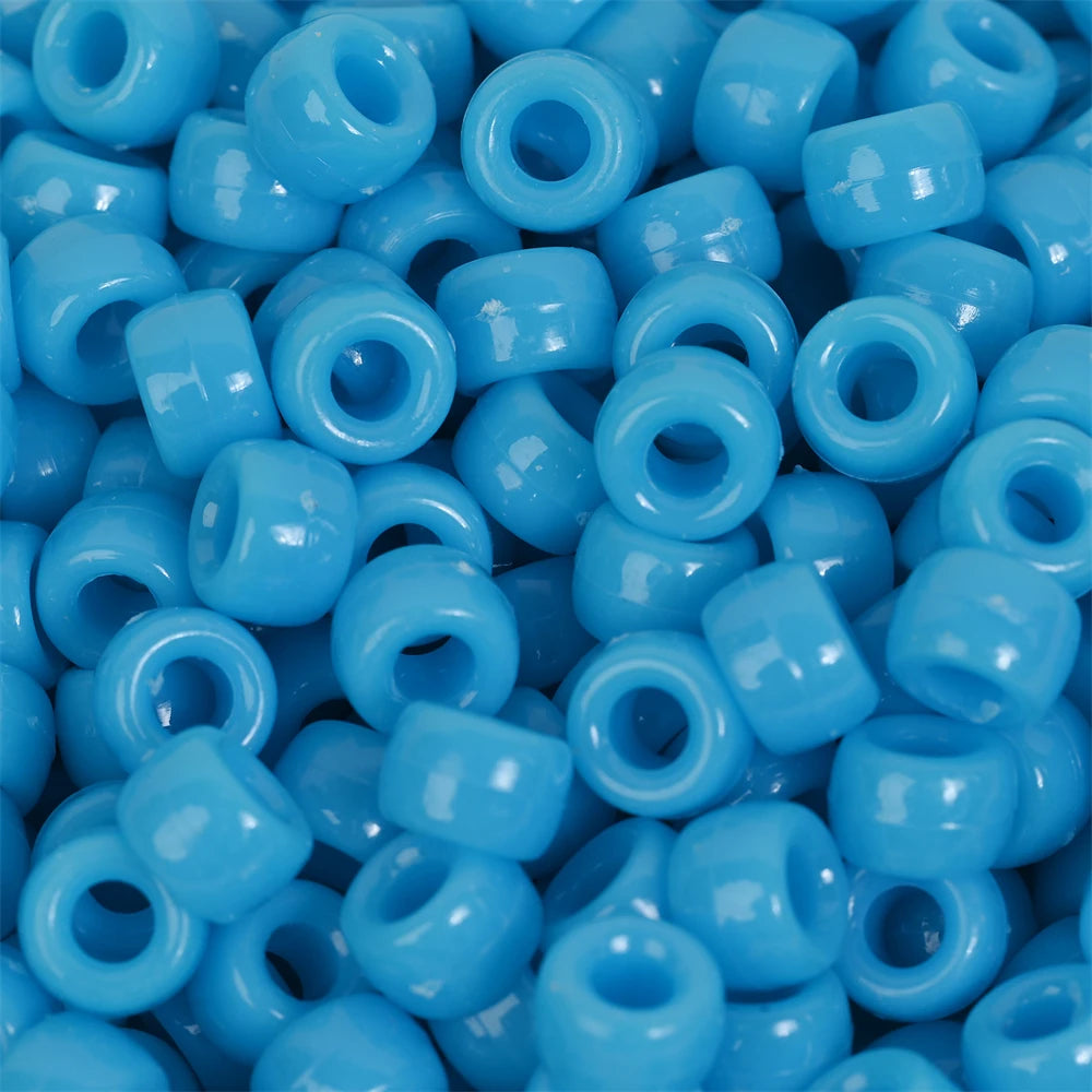 IYOE 100Pcs Pony Beads 6x9mm Glitter Acrylic Beads Luminous Spacer Beads For Diy Craft Jewelry Bracelets Making Hair Supplies