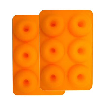 Heat Resistant Silicone Donut Mold for 6 Doughnuts Food Grade Silicone Bagels Pan for Baking Non Stick Mini Cupcake Mould - O