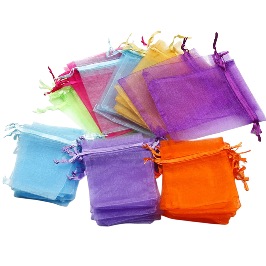 50pcs/Lot Multicolor Jewelry Packaging Bag 7*9 11*16 15*20cm Organza Bags Gift Storage Wedding Drawstring Pouches Wholesales