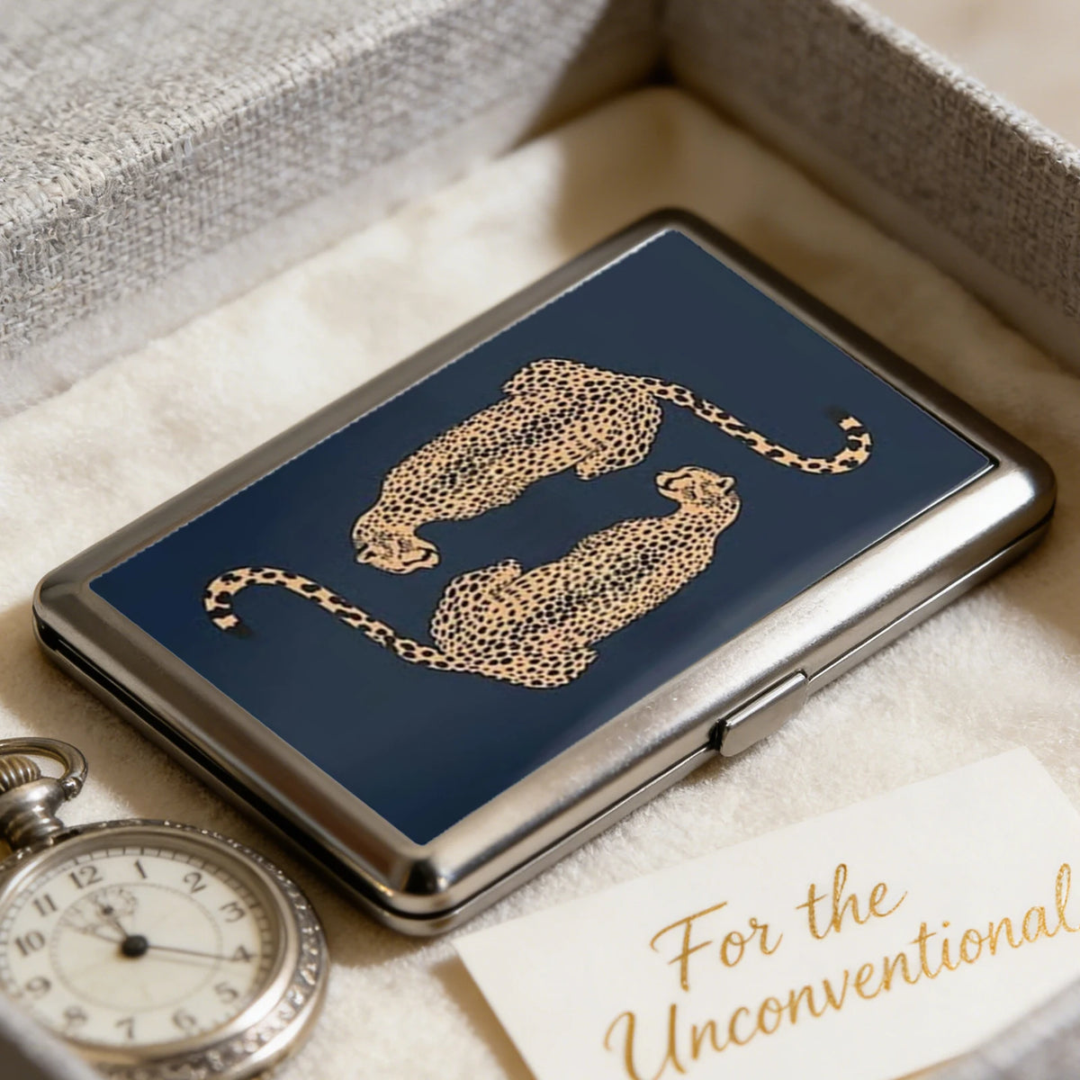 Vintage-Style Vintage Card Case Art Deco Design Metal Material Metal Case Easy Snap Multifunction Cash Case Business Card Hol