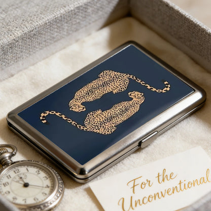 Vintage-Style Vintage Card Case Art Deco Design Metal Material Metal Case Easy Snap Multifunction Cash Case Business Card Hol