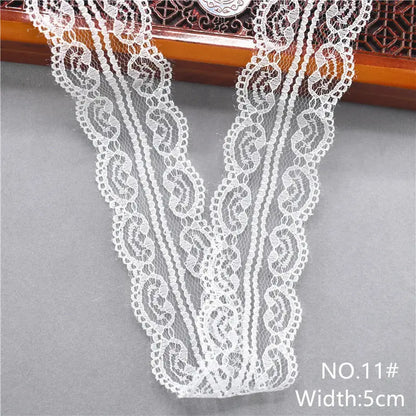 Best Selling 10yards 38kinds Color White Lace Ribbon Woven Band French African Lace Wedding Fabric DIY Clothing/gift Wrapping