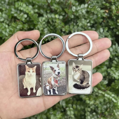 Custom Photo Keychain Personalized Picture Keyring, Custom Memorial Keepsake Souvenir Gift for Birthday Anniversary Daily Mem