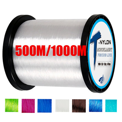 1000M Nylon Fishing Line Super Strong Monofilament Fishing Line Speckle Fluorocarbon Coated Fishing Line For Carp Pesca Olta