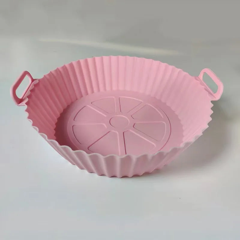 Silicone Air Fryer Liner, Reusable Round Liners for Tower,BPA-Free Non-Stick Silicone Air Fryer Accessories - Pink