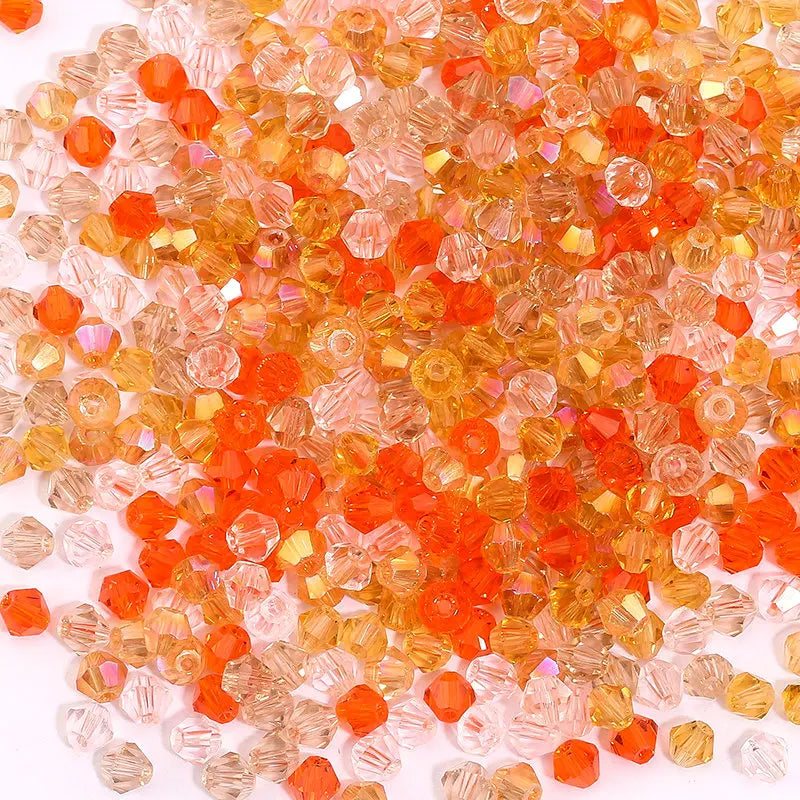 100Pcs 4MM Glass Bicone Shaped Beads Faceted Crystal Beads for Jewelry Making Bracelet Necklace Earrings DIY Beading - 8