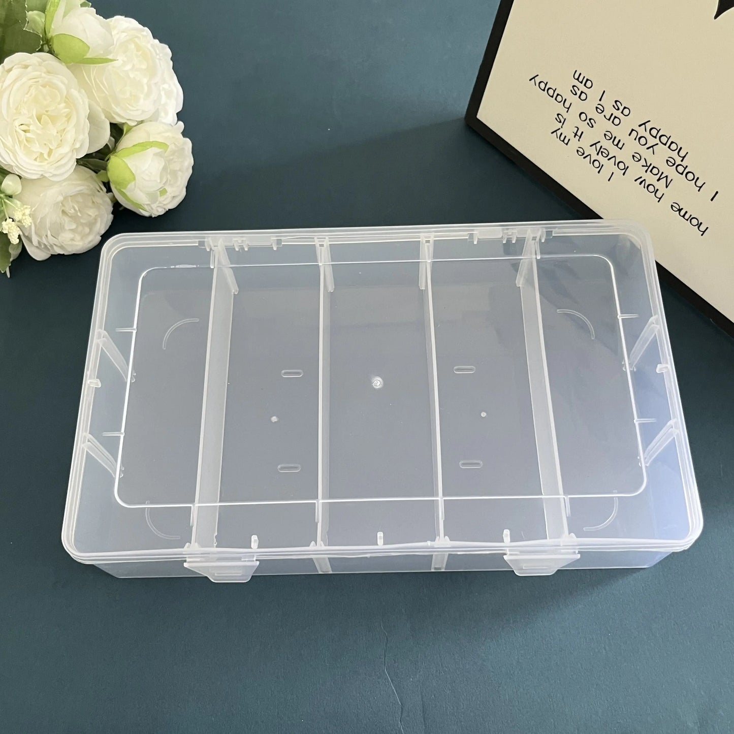 Hardware Tool Storage Box, 5-Compartment Transparent Tool Organizer Box, Screw and Accessory Sorting Box, Household Screw and