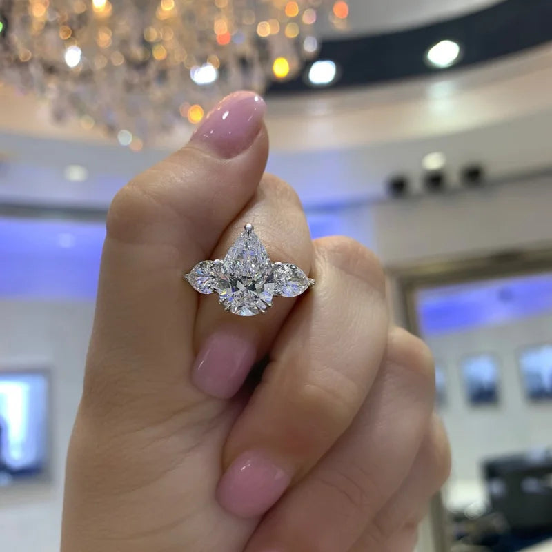 CAOSHI Simple Luxury Female Wedding Bands with Shinning Zirconia Stone Temperament Women Trendy Jewelry Delicate Promise Ring