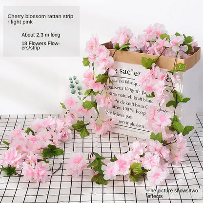 7ft 2m Flower String Artificial Wisteria Vine Garland Plants Foliage Outdoor Home Trailing Flower Fake Flower Hanging Wall De