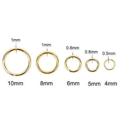 100pcs PVD Stainless Steel Open Jump Rings Lot 3 4 5 6 7 8 10 mm Split Rings Connectors For Bracelet Necklace Diy Jewelry Mak