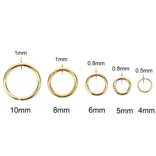 100pcs PVD Stainless Steel Open Jump Rings Lot 3 4 5 6 7 8 10 mm Split Rings Connectors For Bracelet Necklace Diy Jewelry Mak