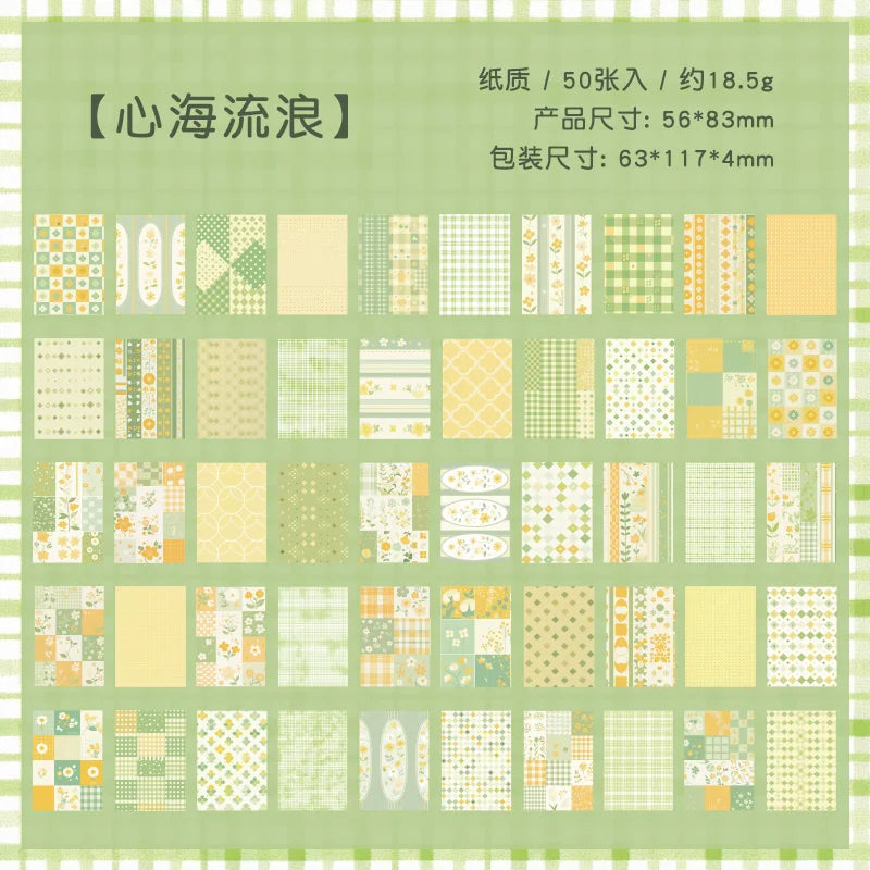 50pcs Vintage Paper Multi Style Deco Retro Stationery Supplies Writing Paper Junk Journal Label Scrapbooking Material Supplie
