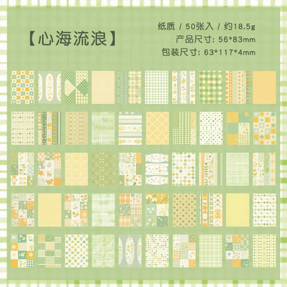 50pcs Vintage Paper Multi Style Deco Retro Stationery Supplies Writing Paper Junk Journal Label Scrapbooking Material Supplie