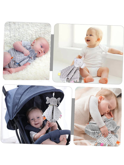 Elephant Baby Comforter Blanket Soft Appease Towel Baby Rattle Animals Toys Soothe Reassure Sleeping Towel Lathe HangingToddl