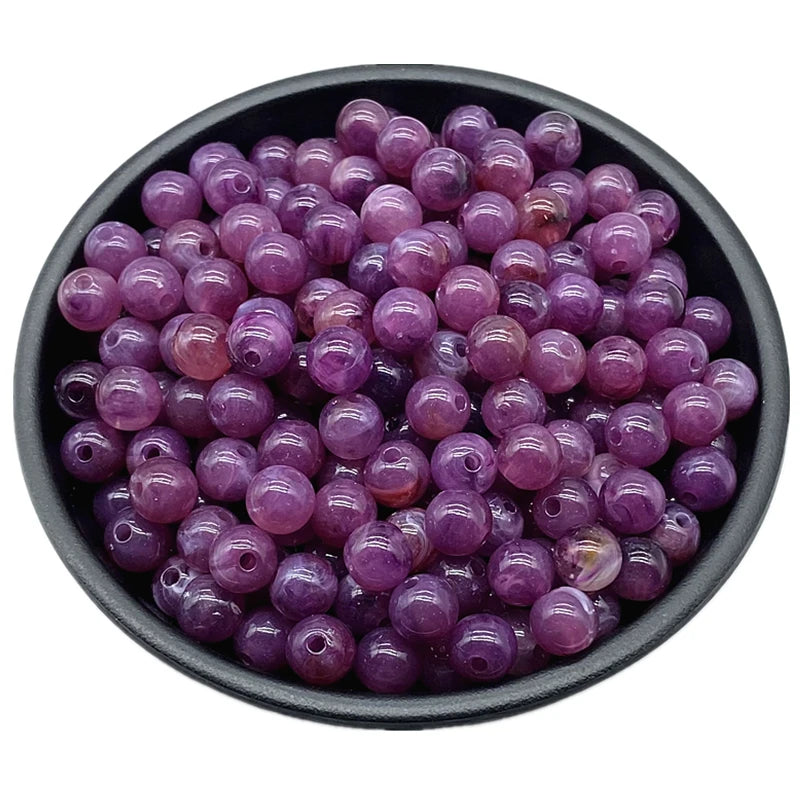 6 8 10mm Acrylic Round Beads for Jewelry Makeing Bracelet Necklace DIY Accessory