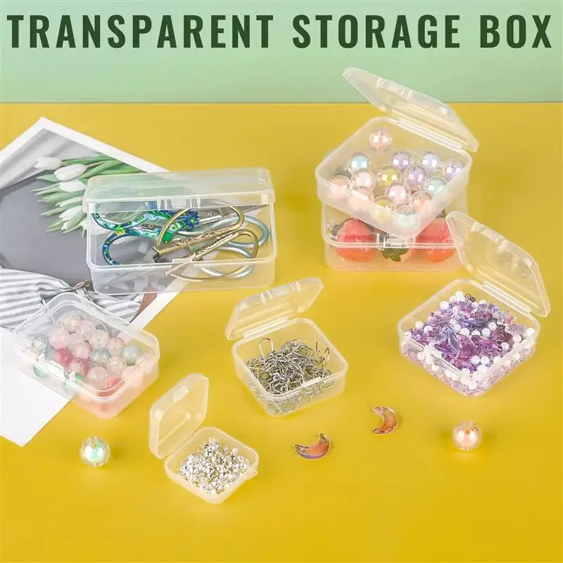 10pcs Plastic Box Rectangular Box Translucent Box Packing Box Storage Box Dustproof Solid Strong Jewelry Storage Case Contain
