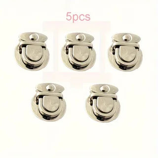 5Pcs Women's Lock Clasp - DIY Craft Hand Bags Clasp - Metal Snap Clasp Locks - Wallet Fasteners - Wallet Buckle - Silvery-5pc