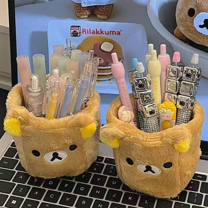 Plushes Pencil Holder Cosmetics Pen Container Kawaii Desk Accessories Office Organizer Kid Stationery Storage Box Gift