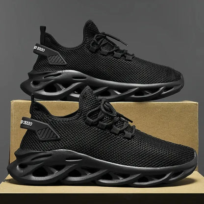 Men Sports Running Black Jogging Shoes Casual Sneakers Brown Outdoor Breathable Mesh Women Light Shock-absorption Black Tenni