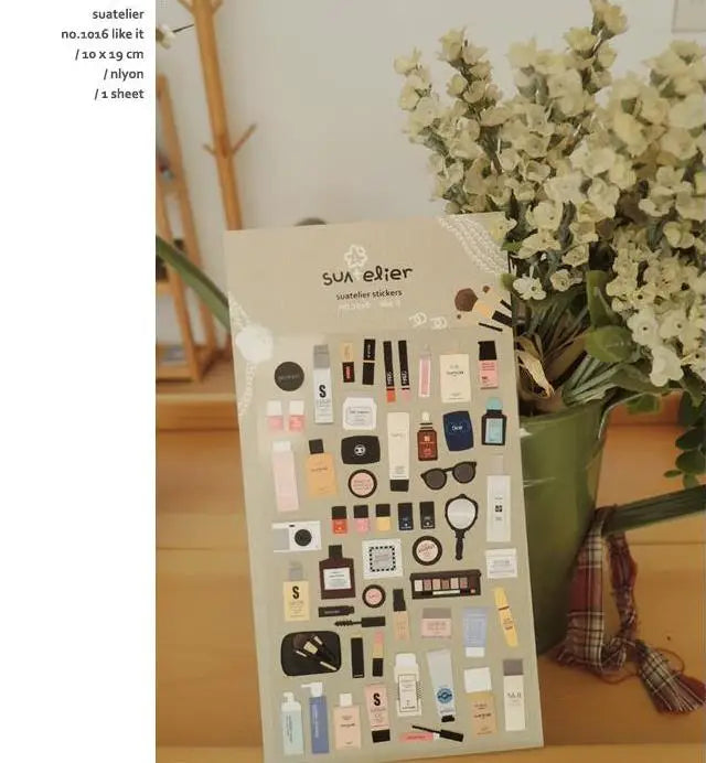 Korean Suatelier Stickers Cute Home Style Scrapbooking DIY Junk Journal Diary Stationery Deco Sticker Handiwork Craft Supplie
