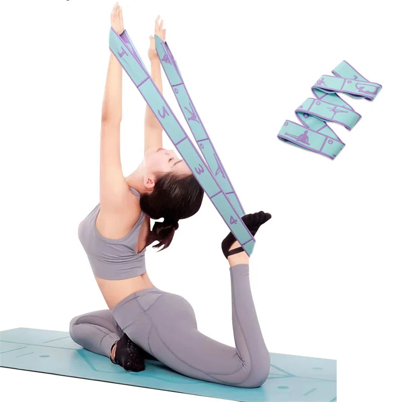 Elastic Yoga Resistance Band Pilates Dance Stretching Belt Fitness Sport Exercise Pull Strap Belt Beginner Multi-Functional B