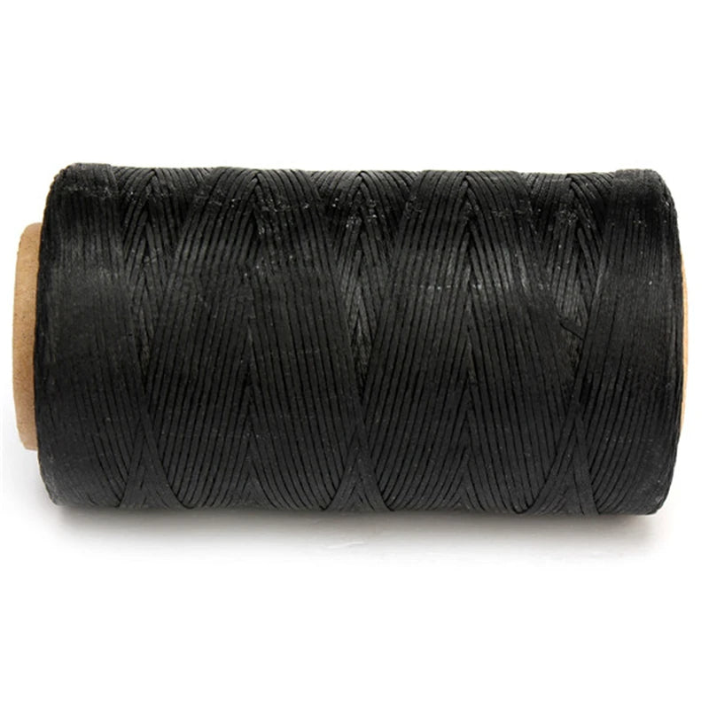 High Quality Durable 240 Meters 1mm 150D Leather Waxed Thread Cord for DIY Handicraft Tool Hand Stitching Thread - Black