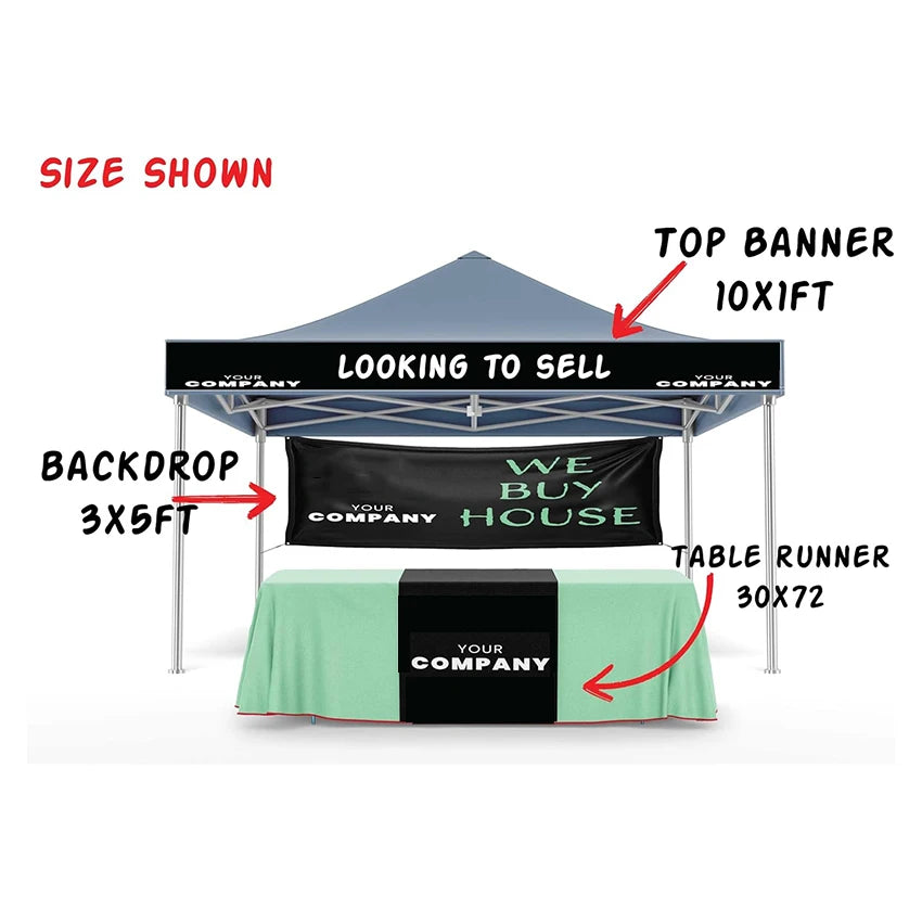 Tent Banner Table Runner Personalized Banners Custom Tent banner for Trade Show Your custom Logo and Business Name
