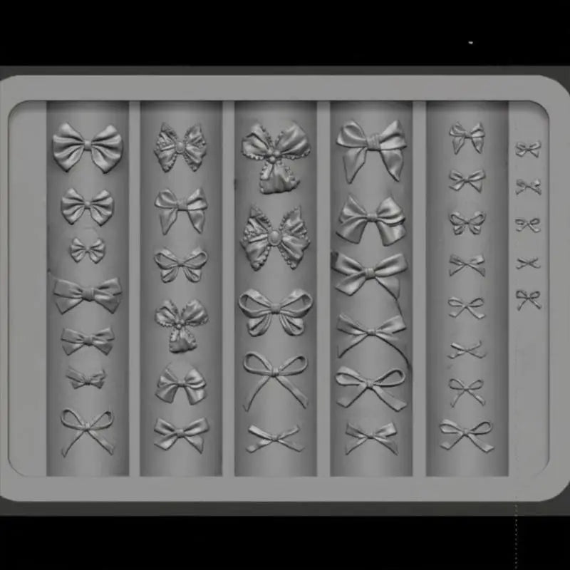 3D Silicone Mold Nail Art Decorations DIY Bowknot Carving Templates Mold For Nails Jewelry Crafts Transparent Nails Mold
