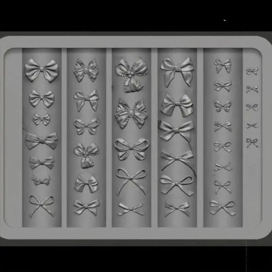 3D Silicone Mold Nail Art Decorations DIY Bowknot Carving Templates Mold For Nails Jewelry Crafts Transparent Nails Mold