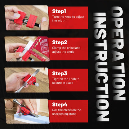 Honing Guide Chisel Sharpening Jig for Chisels 1/8” to 1-7/8” & Planer Blades 1-3/8” to 3-1/8”, Adjustable Angle Guide Sharpe