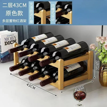 Red WineRack Decoration Household Grid Wine Display Rack Table Creative WineBottle rack Simple wine Cabinet Assemble StorageR