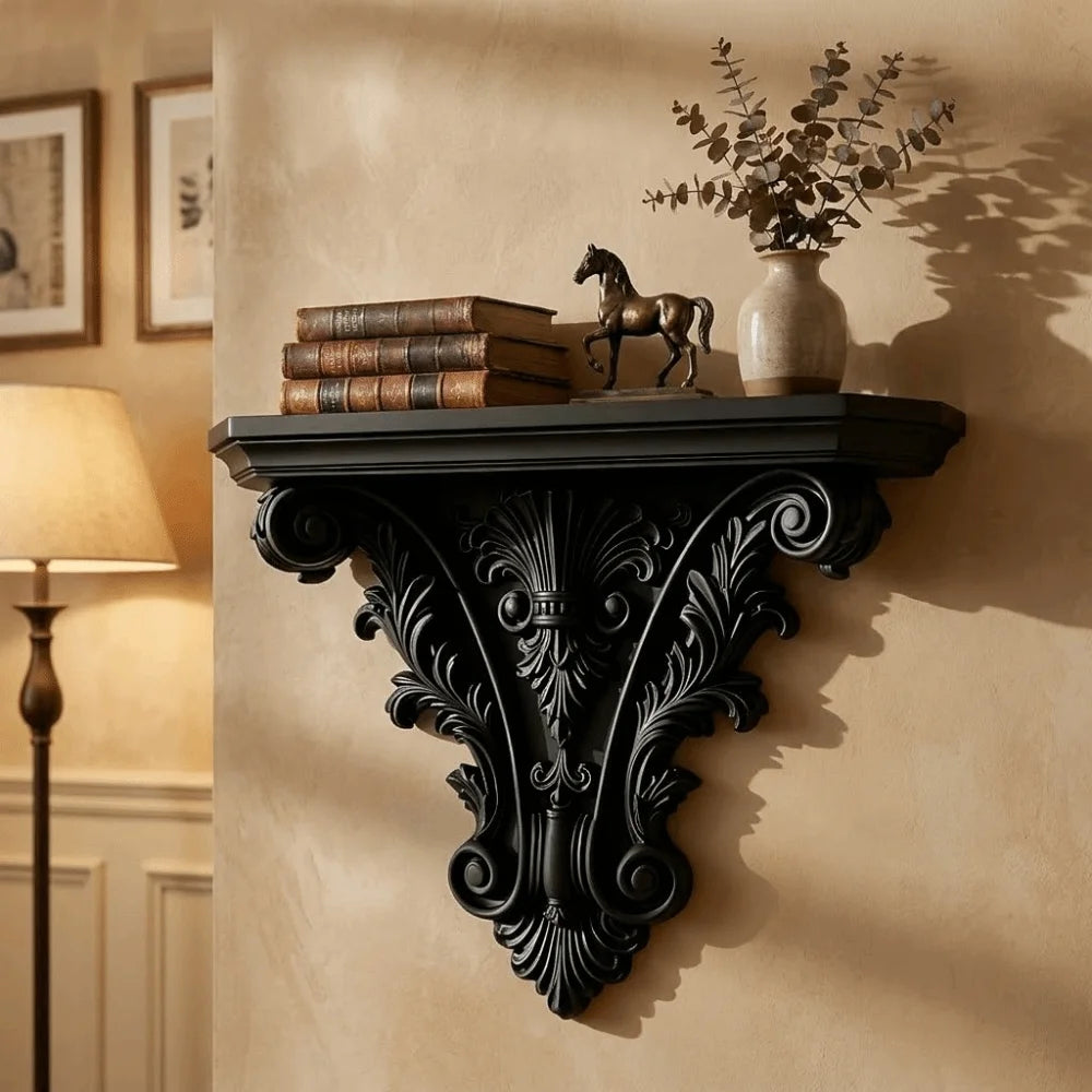 Creative 3D Printing Floating Shelf Carving Retro Gothic Wall Decor Decorative Unique Wall Mounted Shelves Goth Home Decor