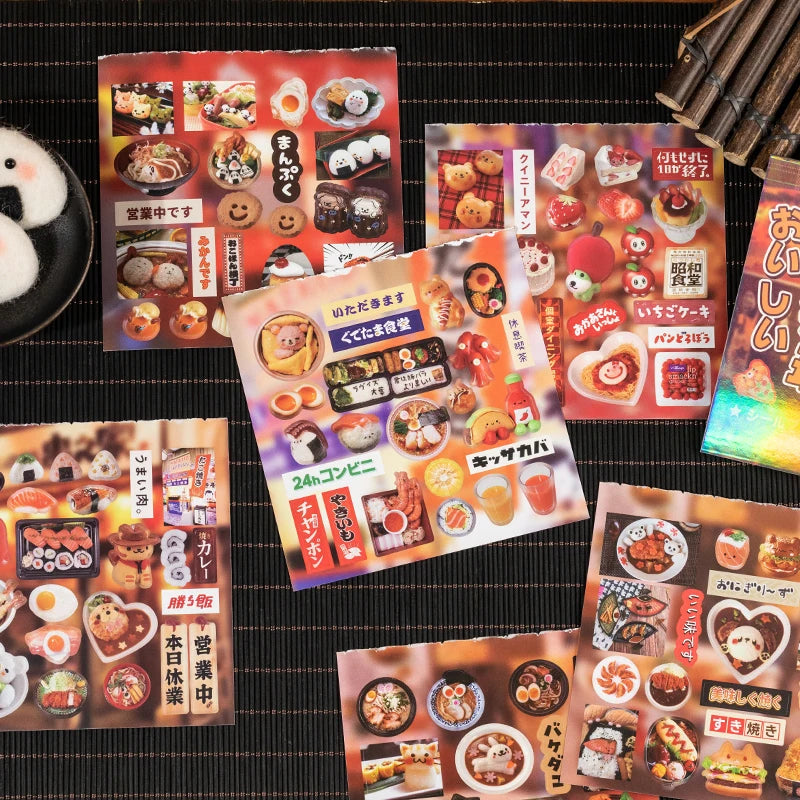 20 Sheets PET Die cut Stickers book Retro Cartoon Decorative handmade Scrapbooking Material Diary Japanese Stationery Supplie