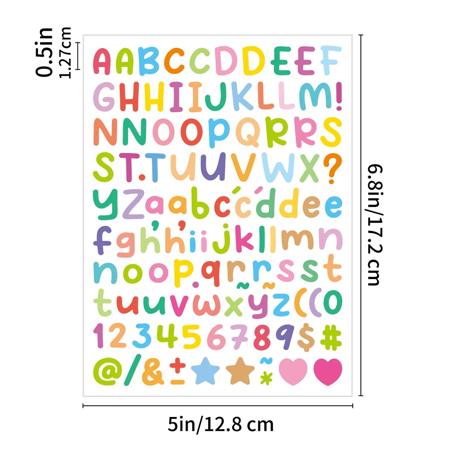 15 Sheets of 0.5inch Alphabet Stickers, Small Size Greeting Cards, Decorative Letter Stickers for Clipping Books