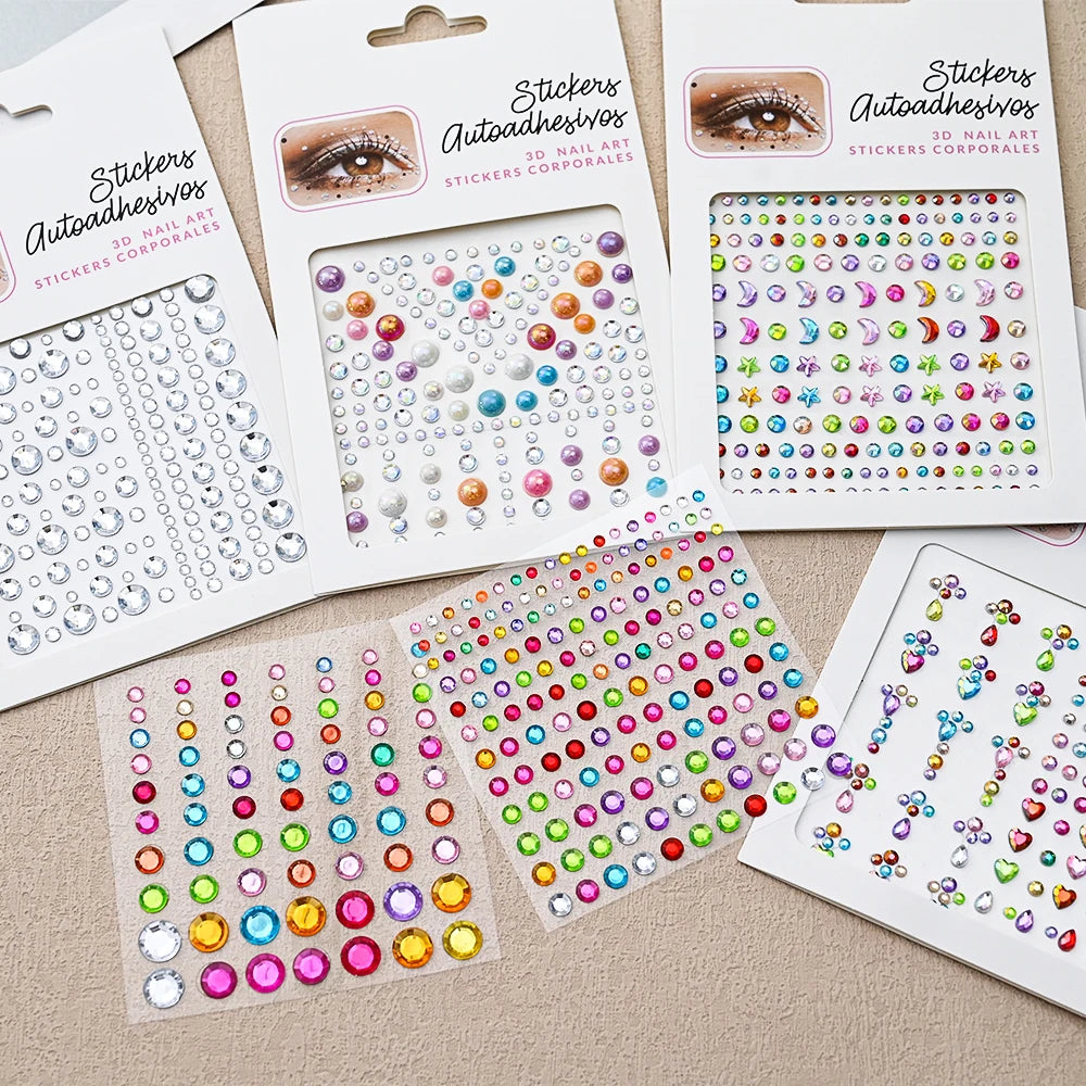 Stickers On The Face Rhinestone DIY Eyes Face Self Adhesive Temporary Tattoo For Makeup Party Festival Face Jewels Diamonds G