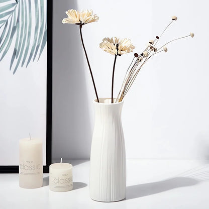 Nordic Plastic Vase Simple Small Fresh Flower Pot Storage Bottle For Flowers Living Room Modern Home Decorations Ornaments - 
