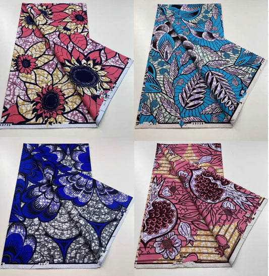 2024 6 Yards 100% Cotton Veritable Wax Pagne African Super Real Holland Wax VL Original Batik Lace Dress Dutch Loincloth