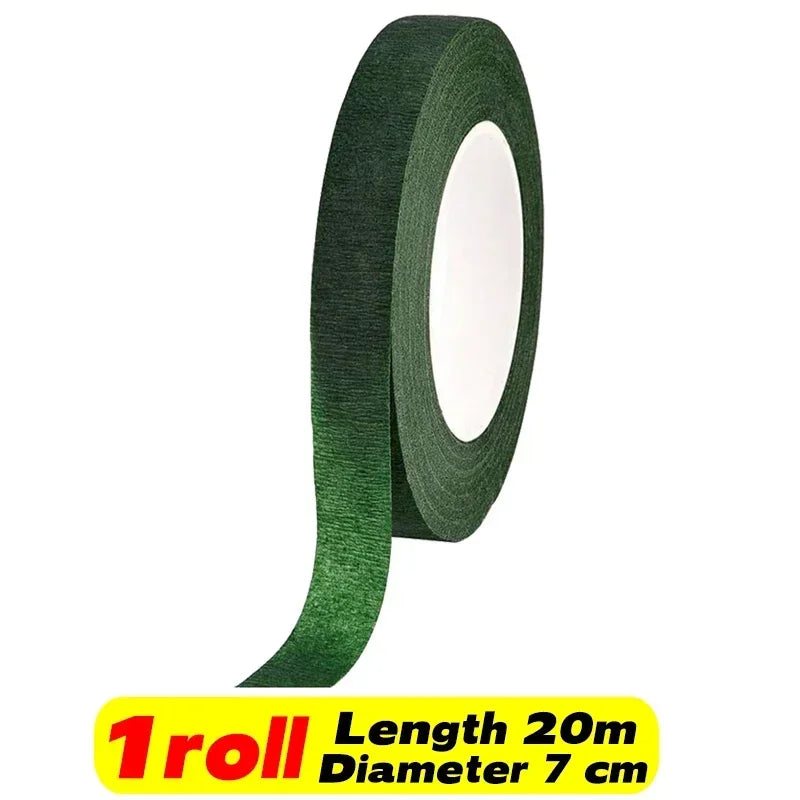 10/1Rolls Green Bouquet Floral Tapes Self-adhesive Stamen Wrapping Paper Tape DIY Flowers Decor for Florist Wedding Party Pro