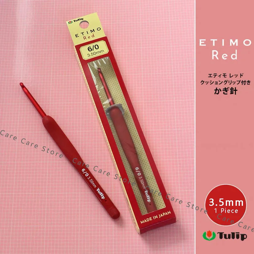 1 Piece Tulip Crochet Hooks Original Etimo Red Crochet Needles Tulip Hook Sweater Yarn Crochet knitting Hook - 1piece 3.5mm
