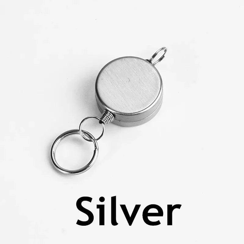 Retractable Key Chain Key Chain Pull Back Recoil Movement Key Ring Anti-lost ID Card Holder Anti-theft Chain Organizer - 1pc-